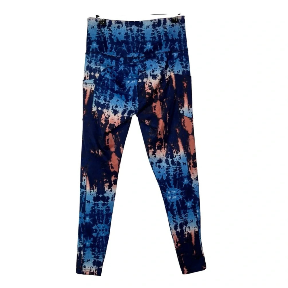 Boutique ShoSho Blue & Orange Tie Dye Athletic Leggings L